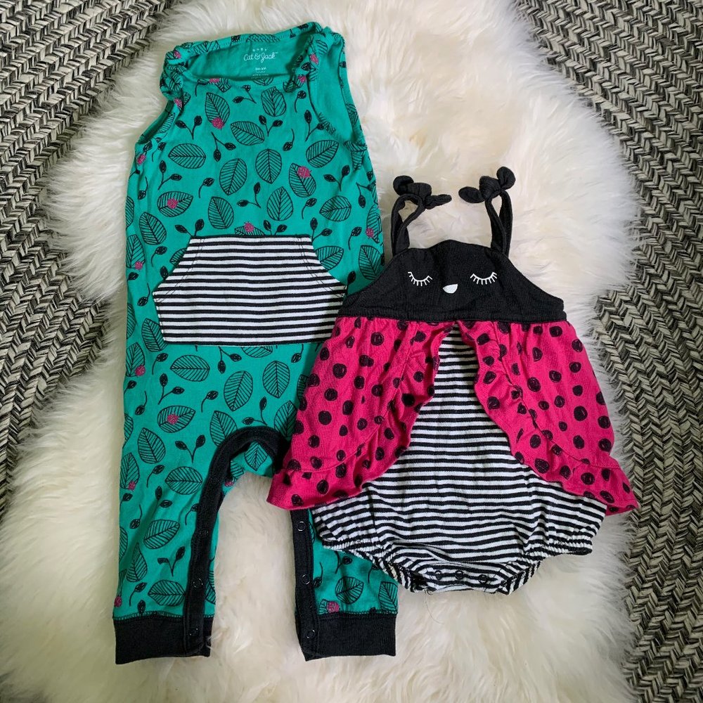 Cat & Jack Summer Garden Romper Bundle (3-6 mo)